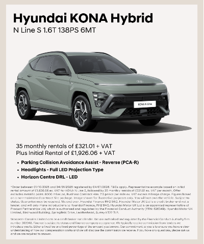 Hyundai KONA Hybrid N Line S 1.6T, listing details and features shown.
